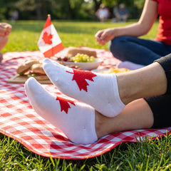 Canada Day Maple Leaf No Show Ankle Socks
