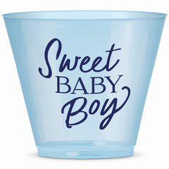 "Sweet Baby Boy" 9oz Plastic Baby Shower Tumbler