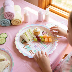 Spa Party 9" Round Iridescent Plates - 8 Pack