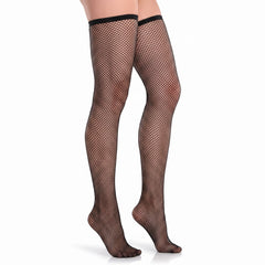 Black Fishnet Thigh-High Stockings - One Size Halloween Costume Accessory