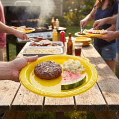 Get Air 9" Yellow Plastic Plates - 36 packs of 8 - 288 units