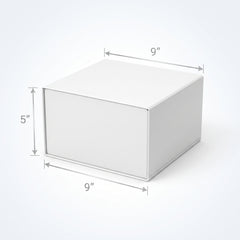 Elegant White Gift Box - 9 x 9 x 5 Inches