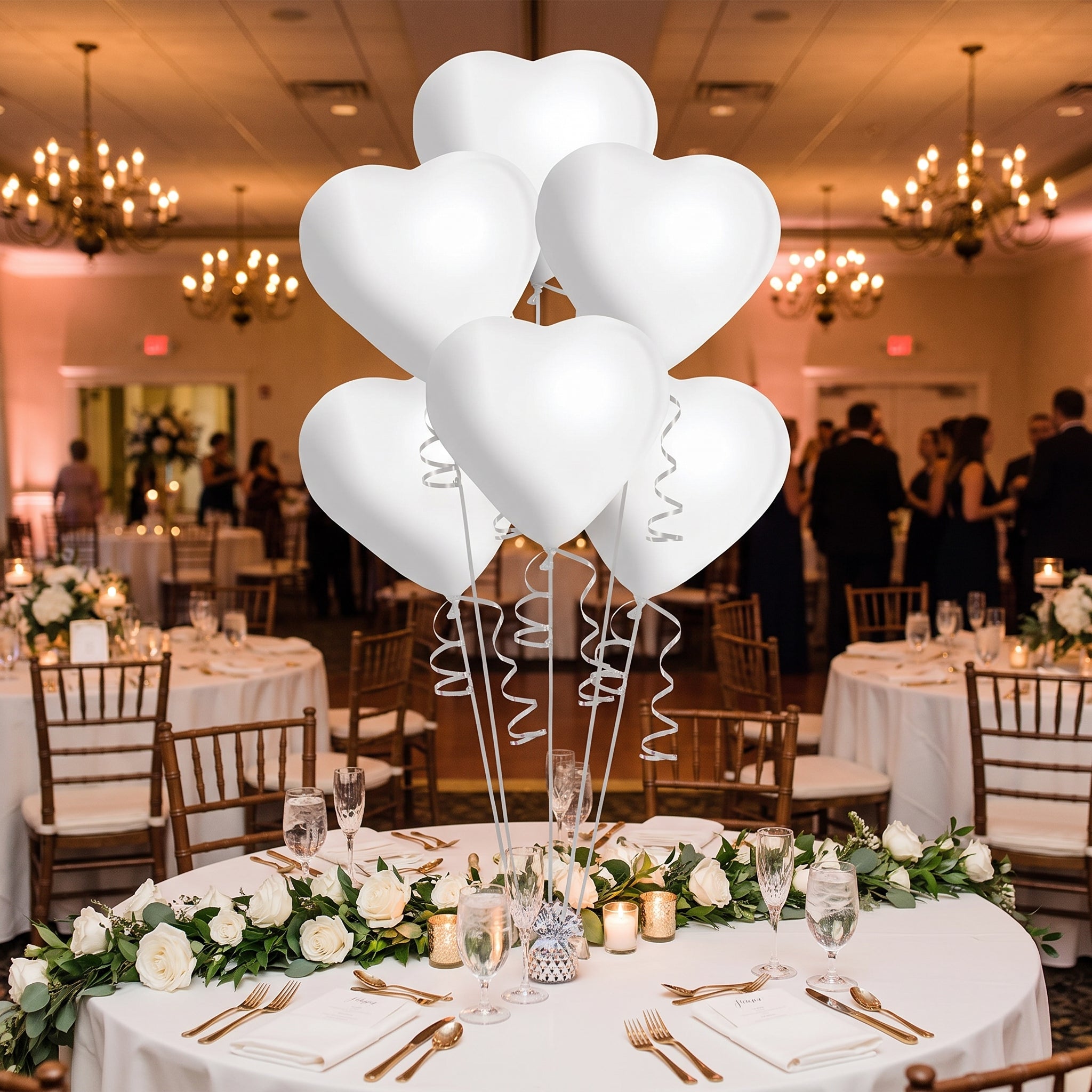 White Heart-Shaped Latex Balloons - 11 In. | 6 Pack