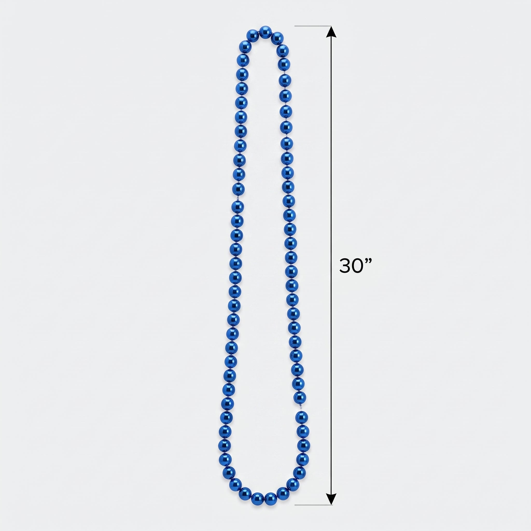 Royal Blue Metallic Bead Necklace - 30 In.