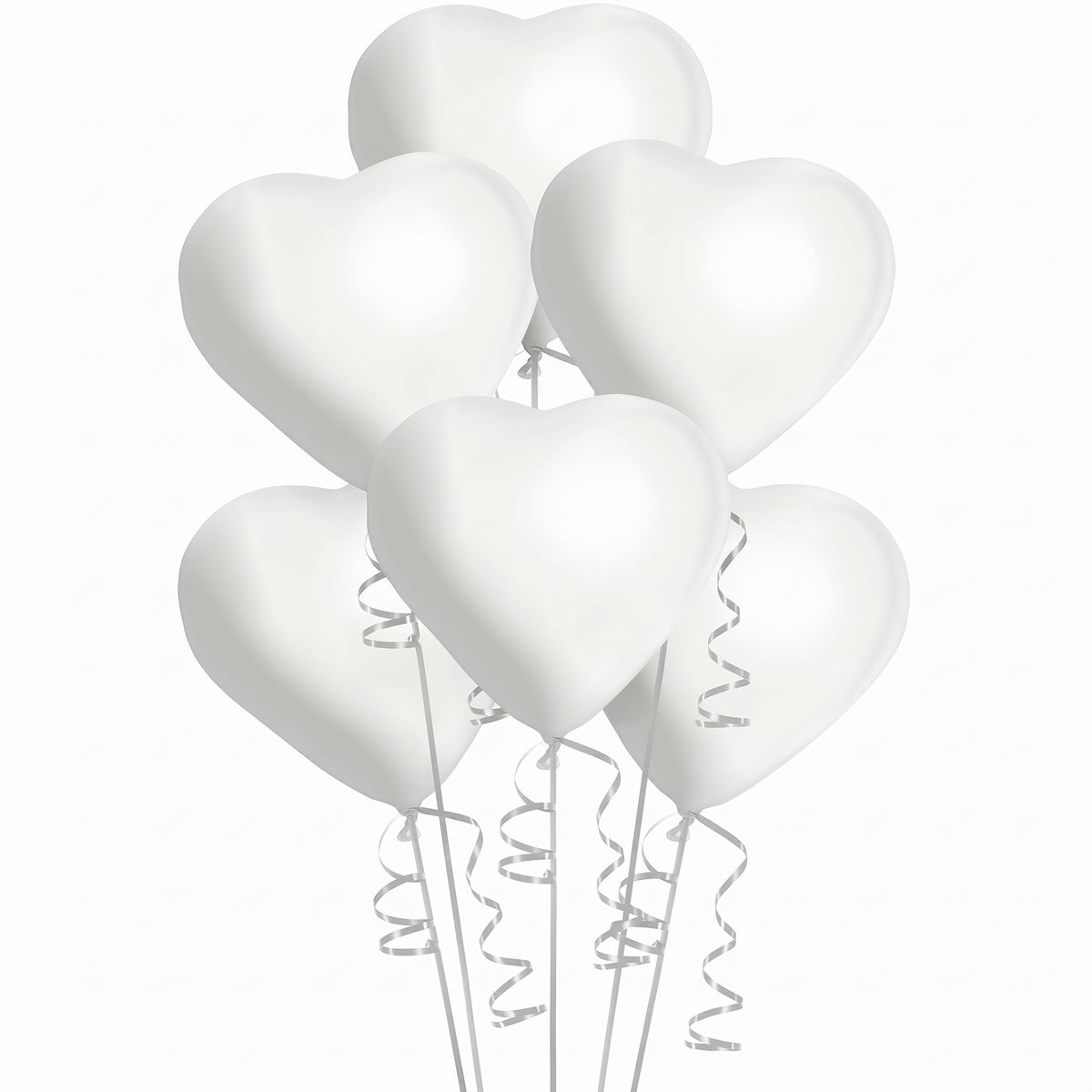 White Heart-Shaped Latex Balloons - 11 In. | 6 Pack