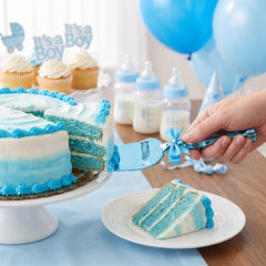 Blue Cake Server for Baby Shower Celebrations