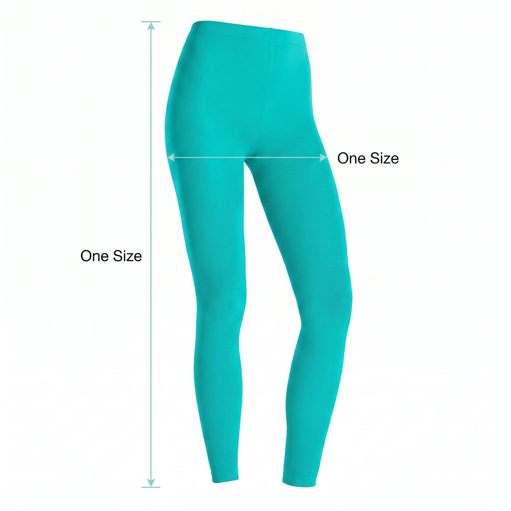 Turquoise Adult Footless Tights - Team Spirit Costume Accessory