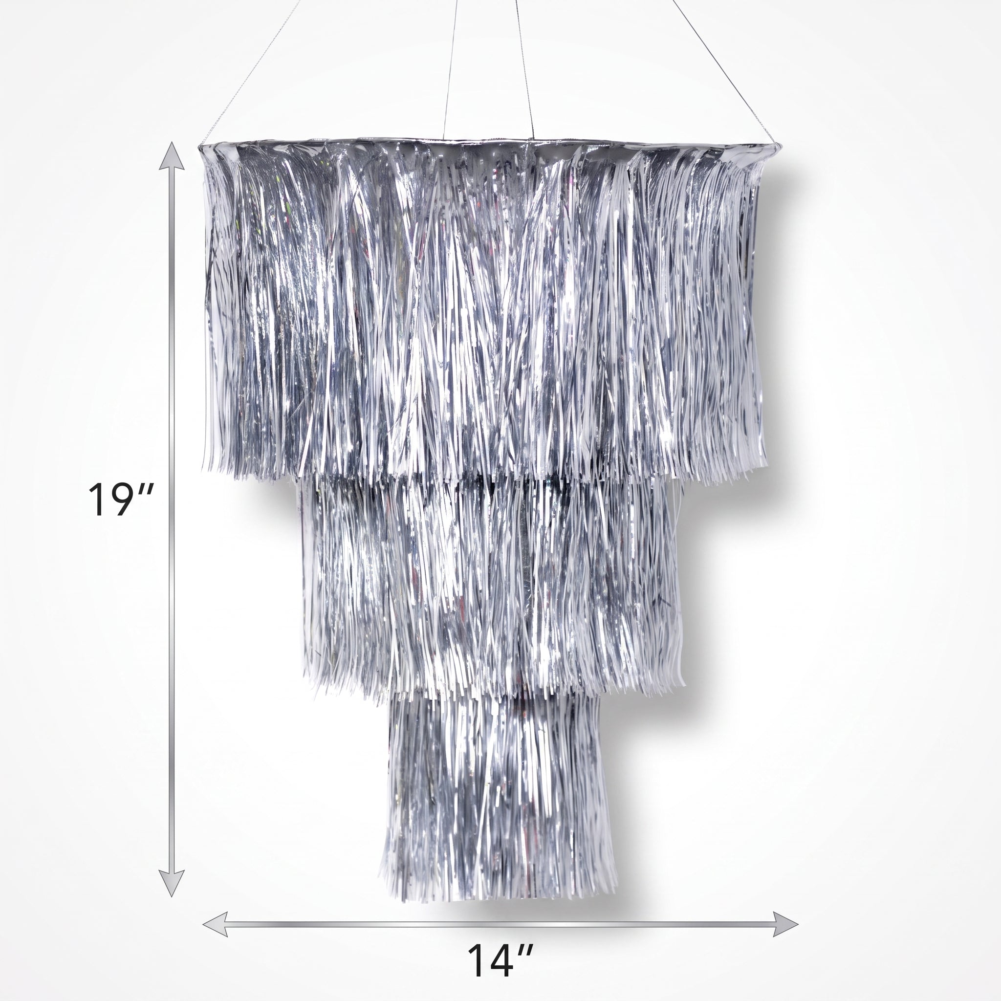 Silver Tinsel Disco Hanging Decoration