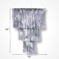 Silver Tinsel Disco Hanging Decoration