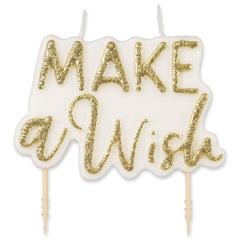 "Make a Wish" Glitter Birthday Candle with Picks