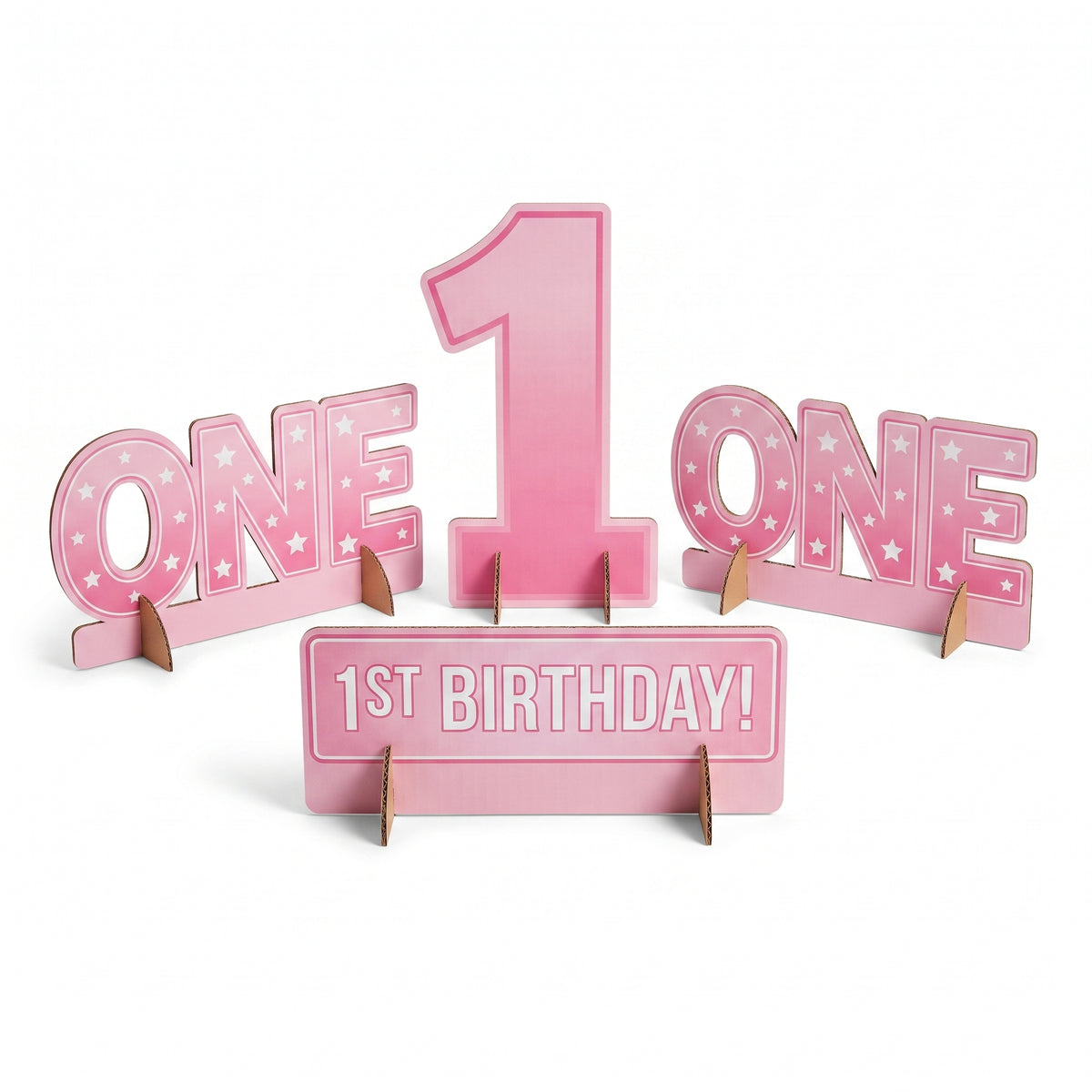 Pink "1st Birthday" Table Decorating Kit for Girls