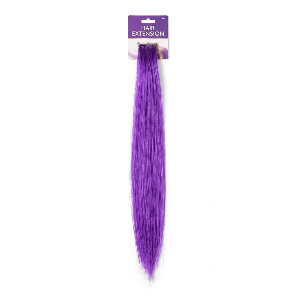 Vibrant Purple Hair Extension - Bold Team Spirit Accessory