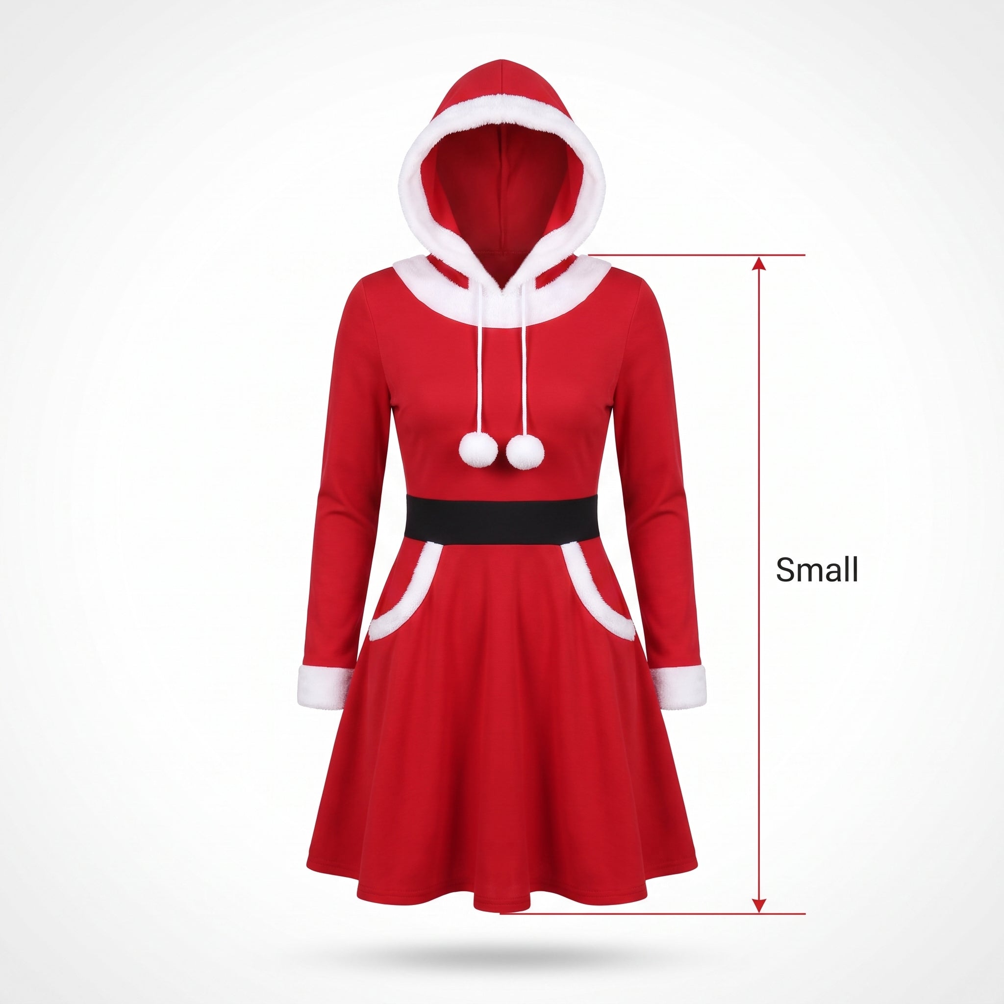 Adult Sassy Santa Hooded Costume Dress - Adult S