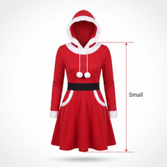 Adult Sassy Santa Hooded Costume Dress - Adult S