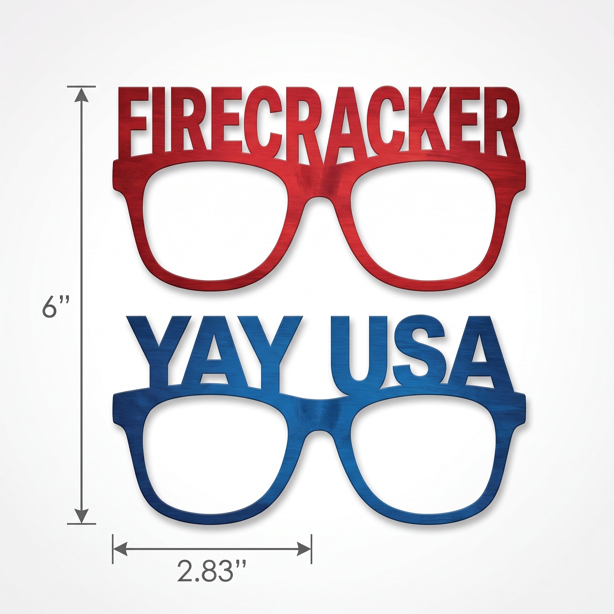 Patriotic Word Glasses Set - Firecracker & Yay USA