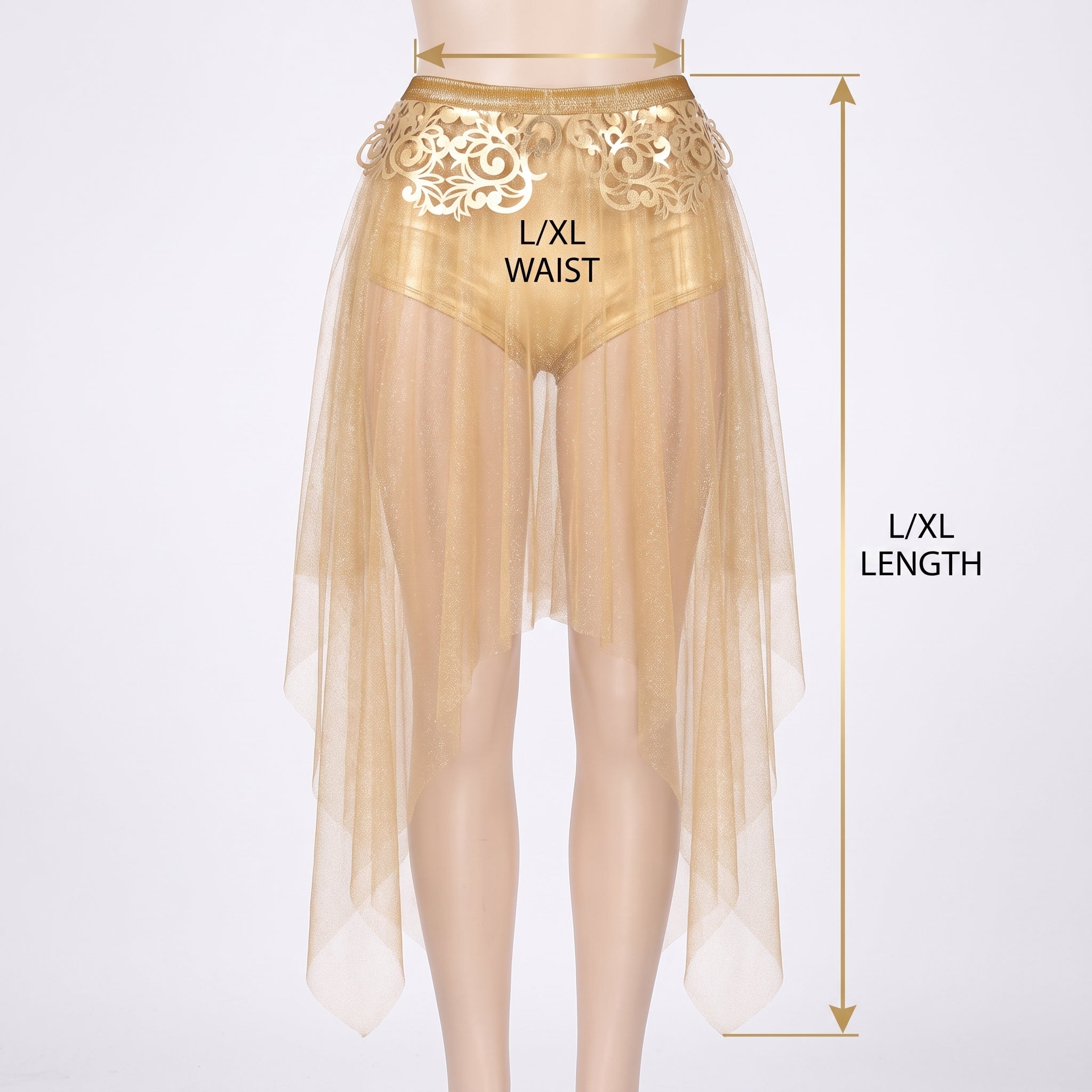Gilded Glam Halloween Skirt - Adult L/XL