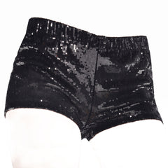 Women's Black Sequin Boy Shorts - Child S/M