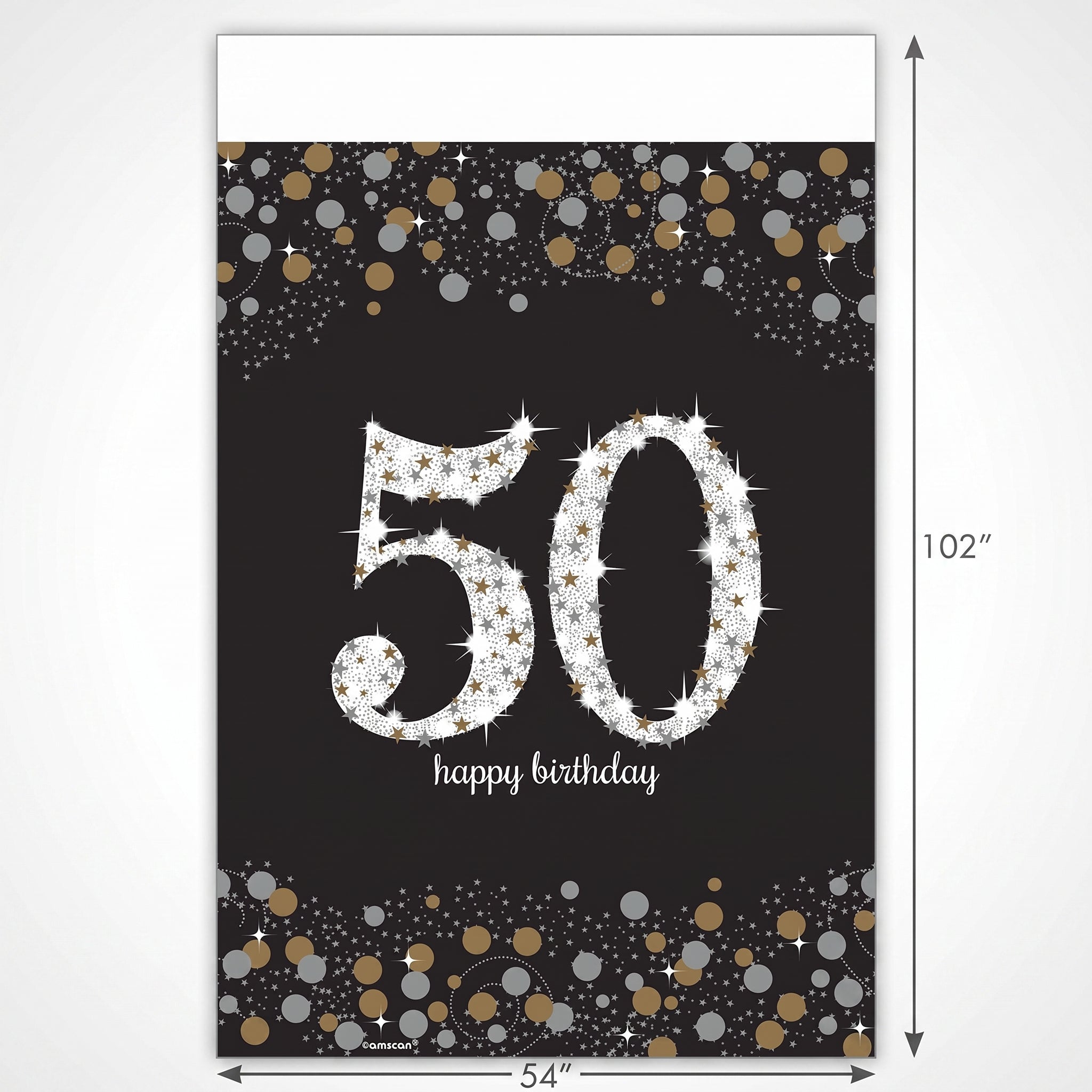 Sparkling Celebration 50th Birthday Plastic Table Cover