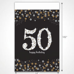 Sparkling Celebration 50th Birthday Plastic Table Cover