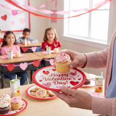 Loving Hearts Valentine's Day Paper Plates - 6.75"