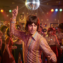 70s Heartthrob Brown Wig with Flipped Tips & Parted Bangs