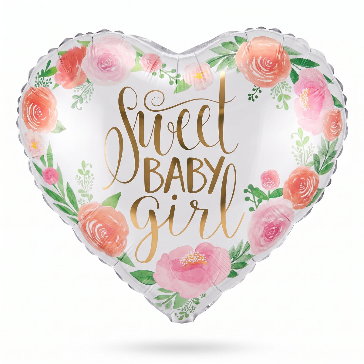 Sweet Baby Girl Floral Foil Balloon