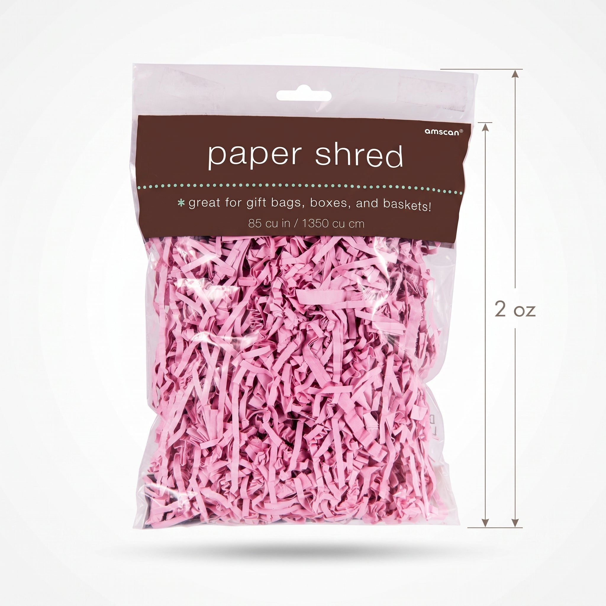 Pink Crinkle Paper Shreds for Gift Wrapping, 2 oz