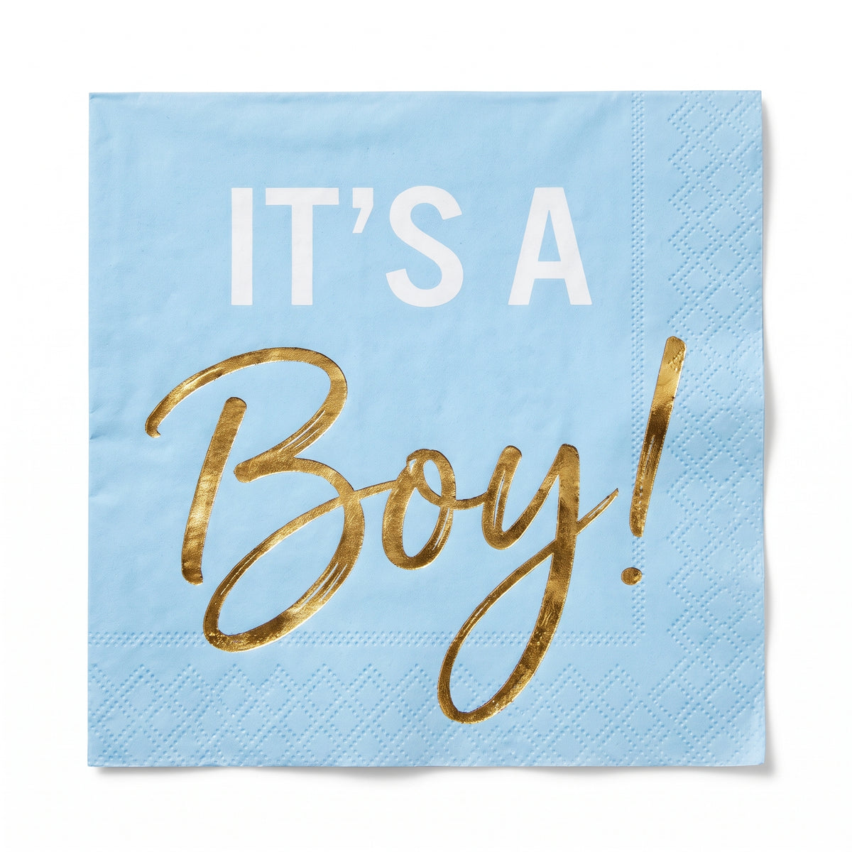 Blue & Gold "It's a Boy" Beverage Napkins - 16 Pack - 5 In. X 5 In.