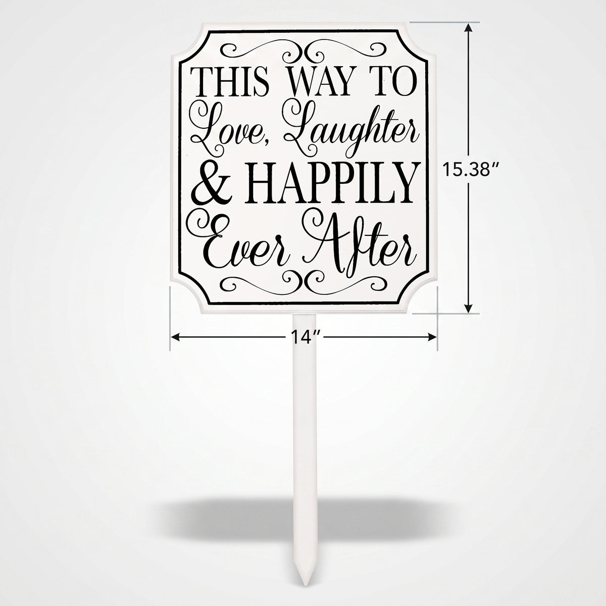 "This Way to Happily Ever After" Wedding Yard Stake Sign