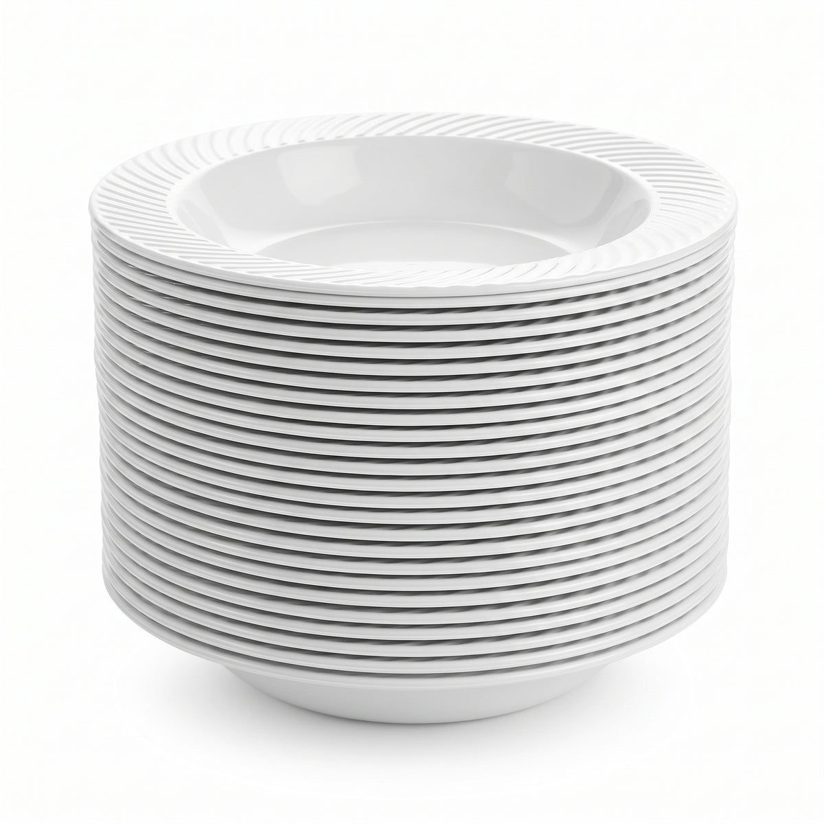 Elegant 7.5" White Premium Plastic Dessert Plates - Pack of 32