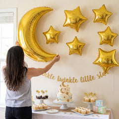 Gold Moon & Stars Foil Balloon Set