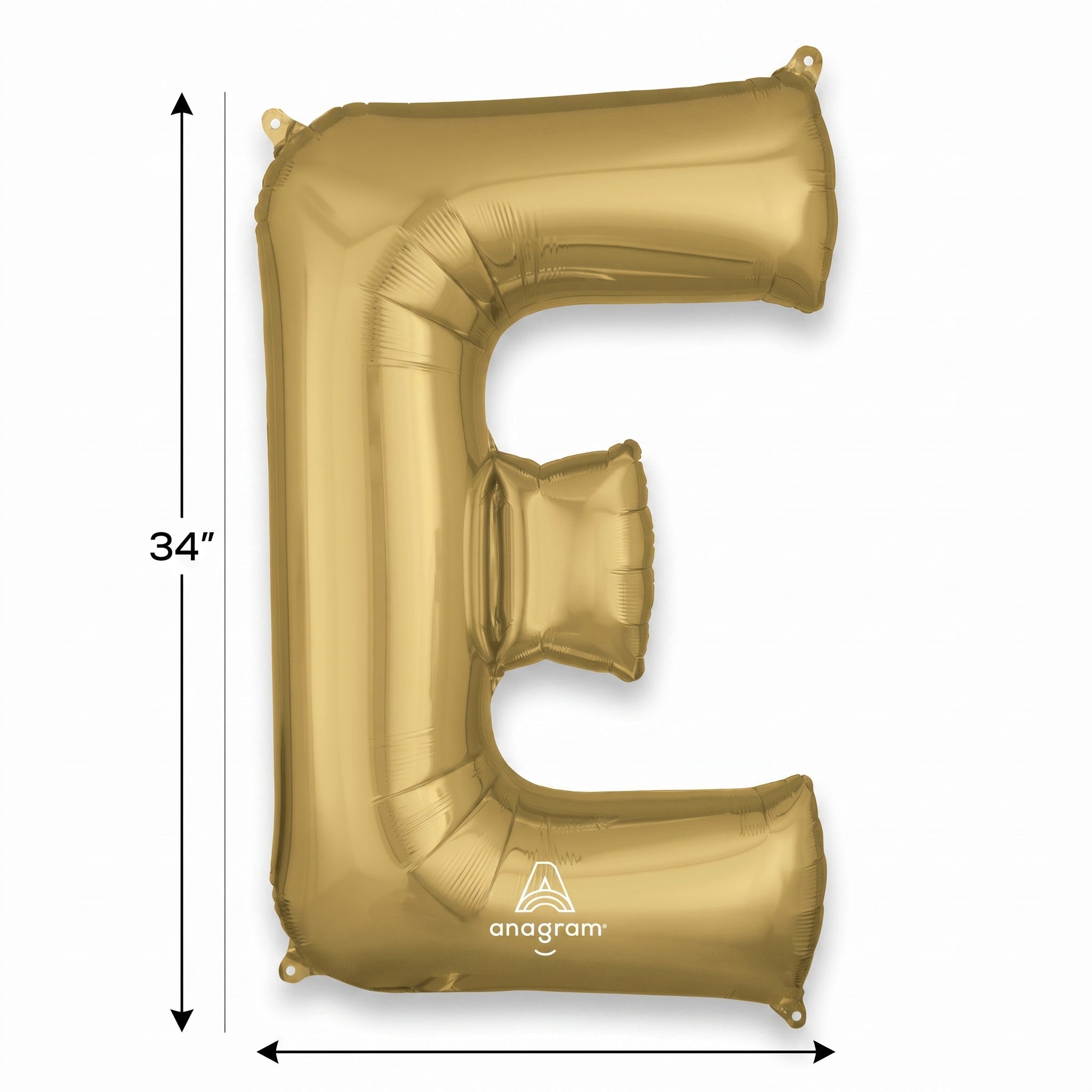 Metallic Gold Letter E Balloon - Foil Super Shape