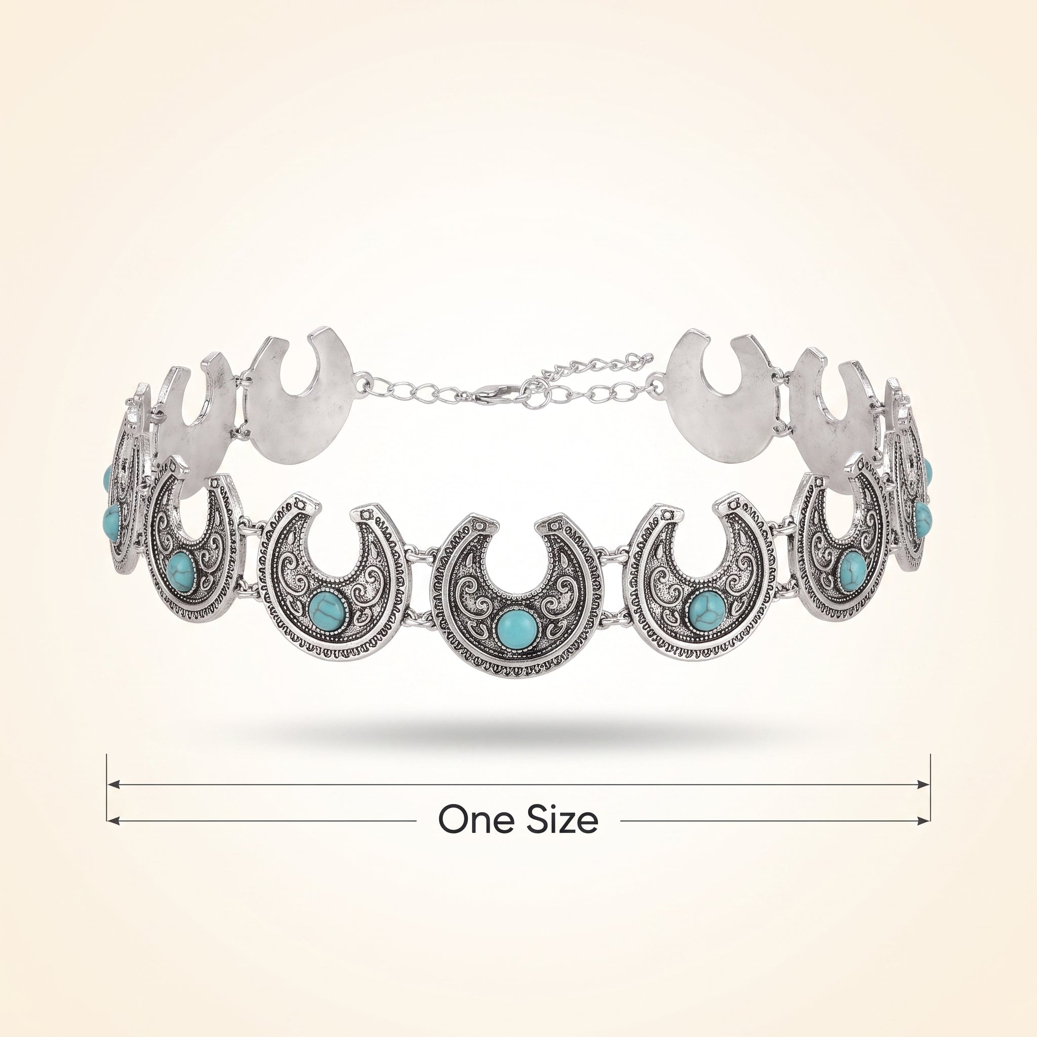 Modern Western Faux Turquoise Halloween Choker Necklace