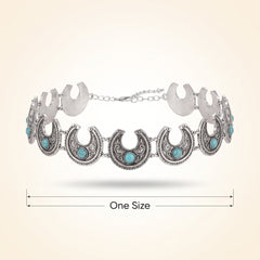 Modern Western Faux Turquoise Halloween Choker Necklace