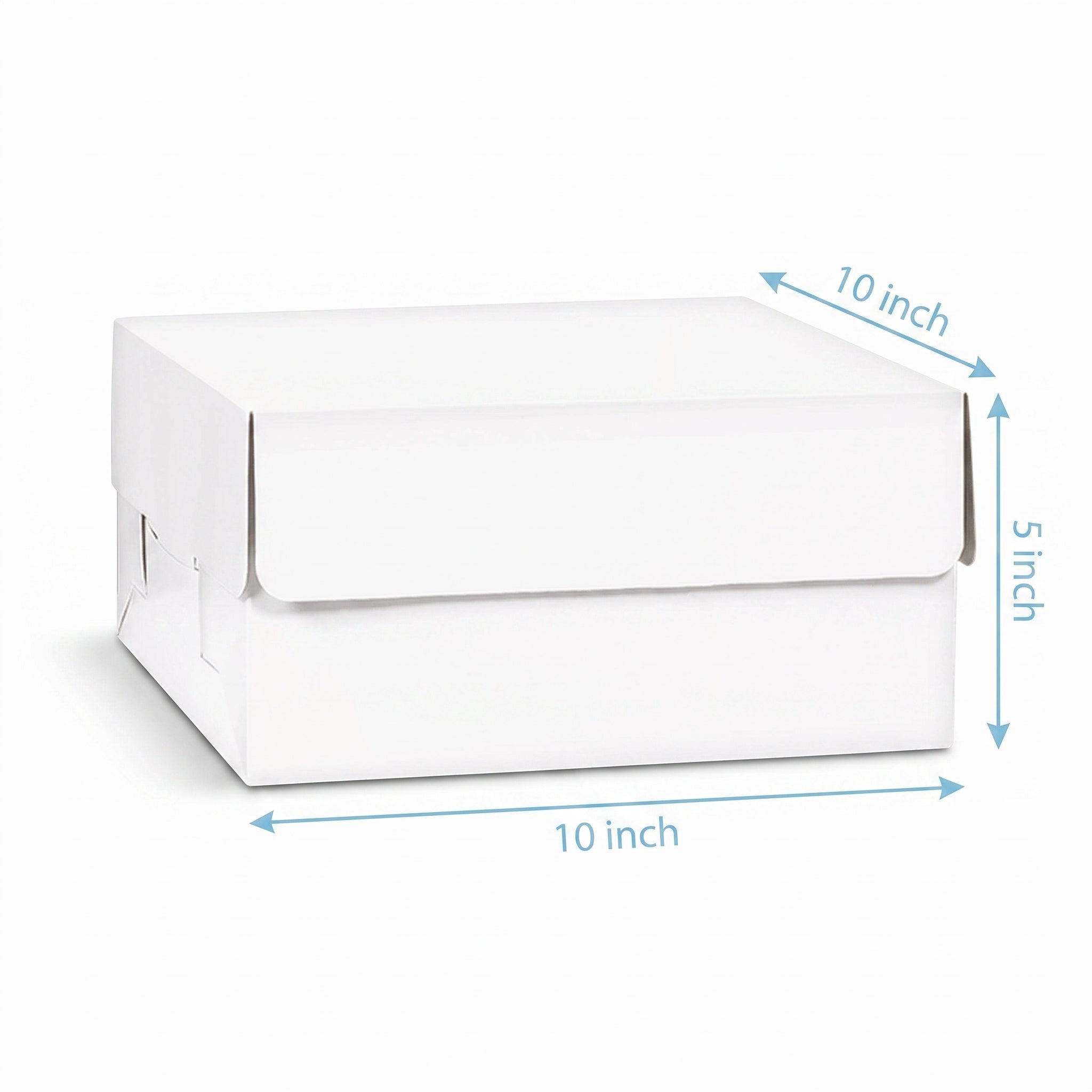 White Square Cake Box - 10x10x5 Inches