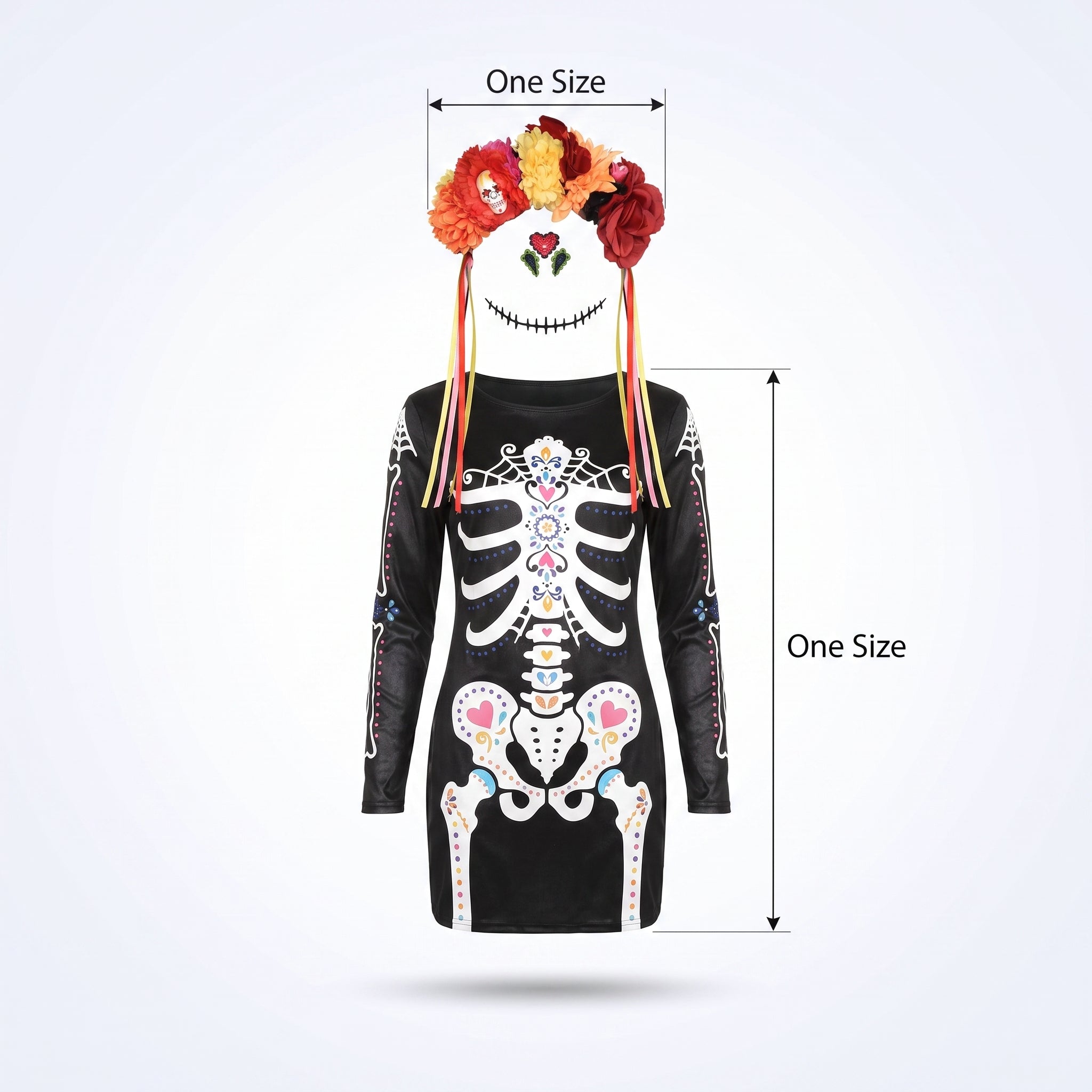 Day of the Dead Floral Skull Headband