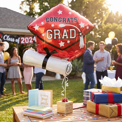 Congratulations Graduate Red Super Shape Foil Balloon