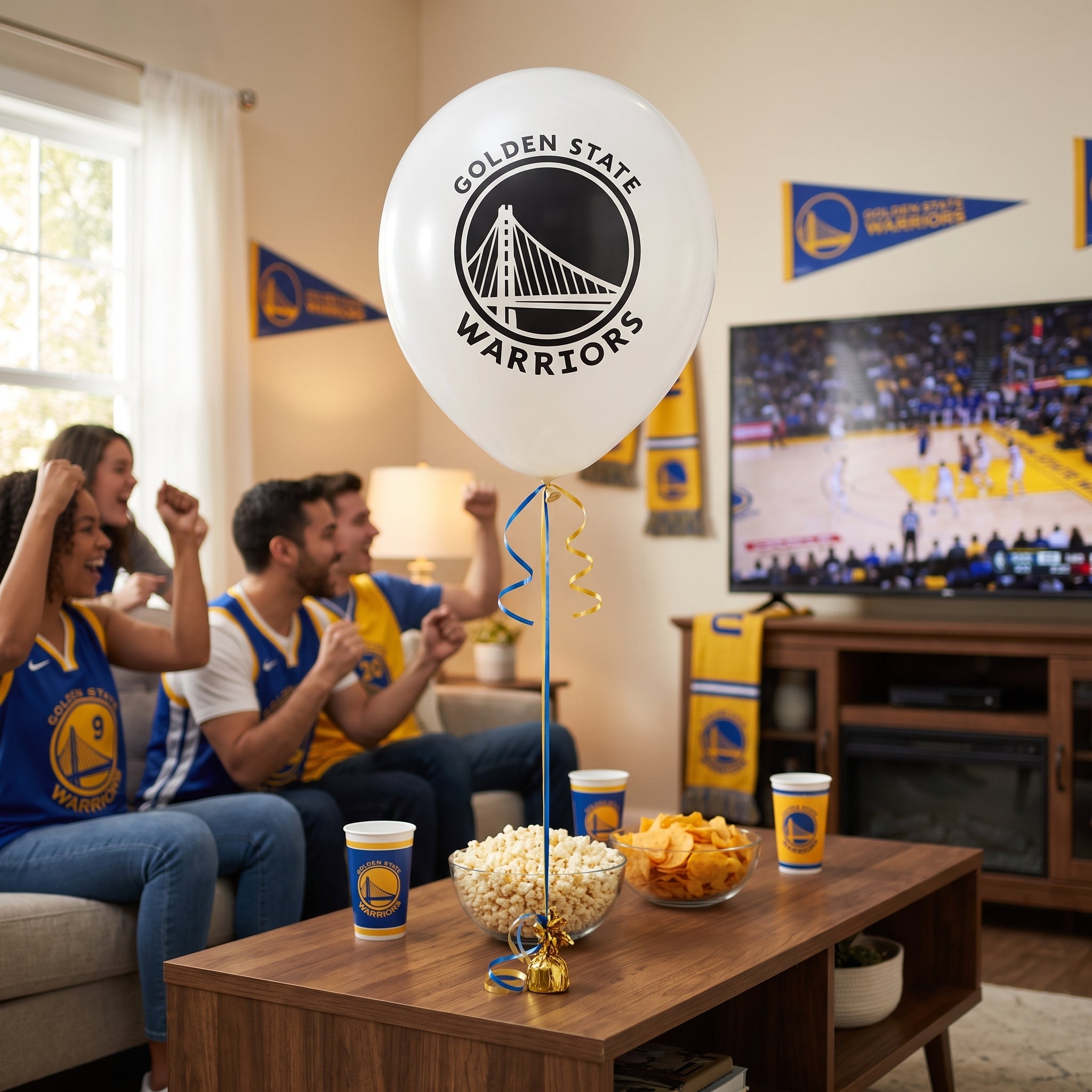 Golden State Warriors 12" Printed Latex Balloons - 6 Pack