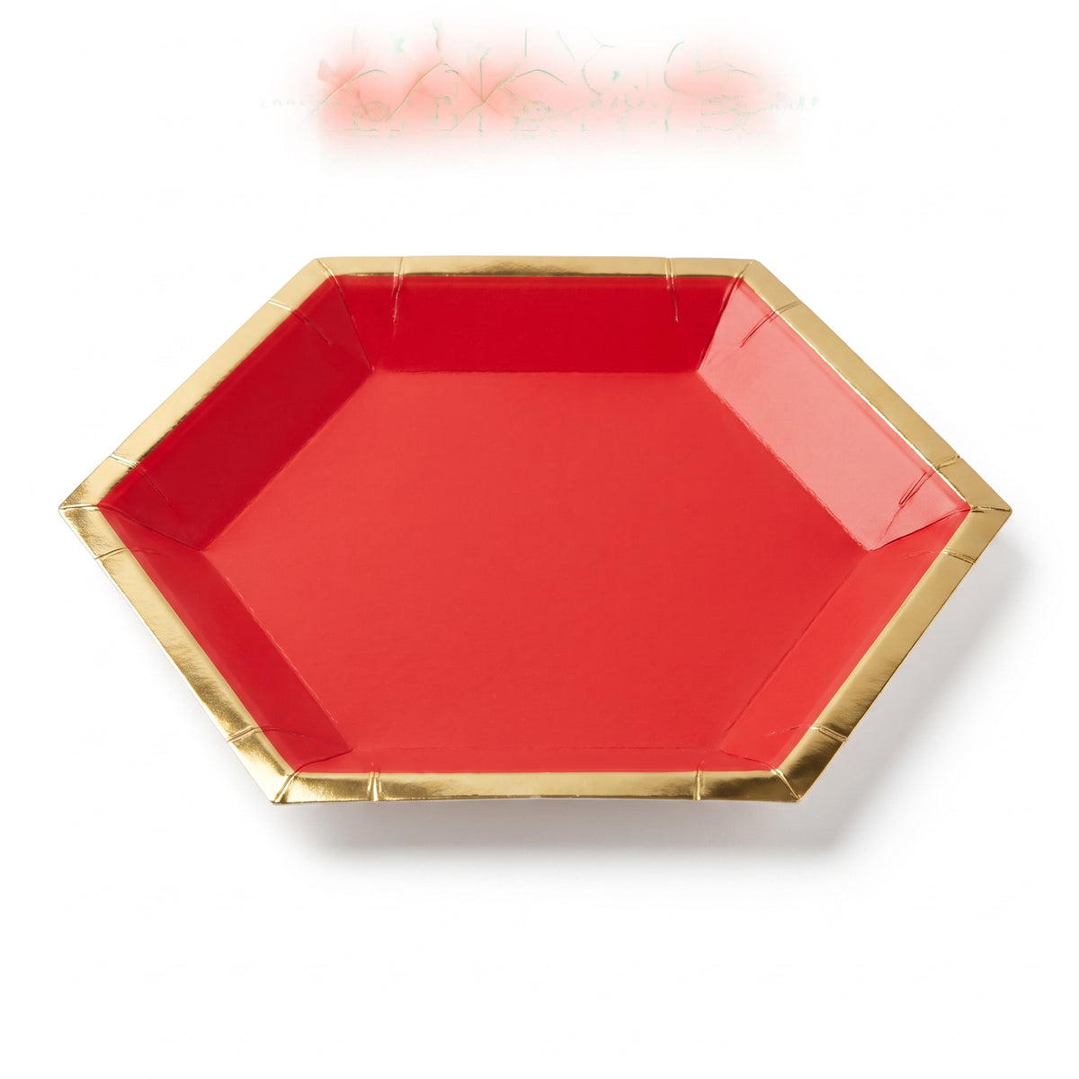 Red Hexagonal 7" Metallic Paper Plates