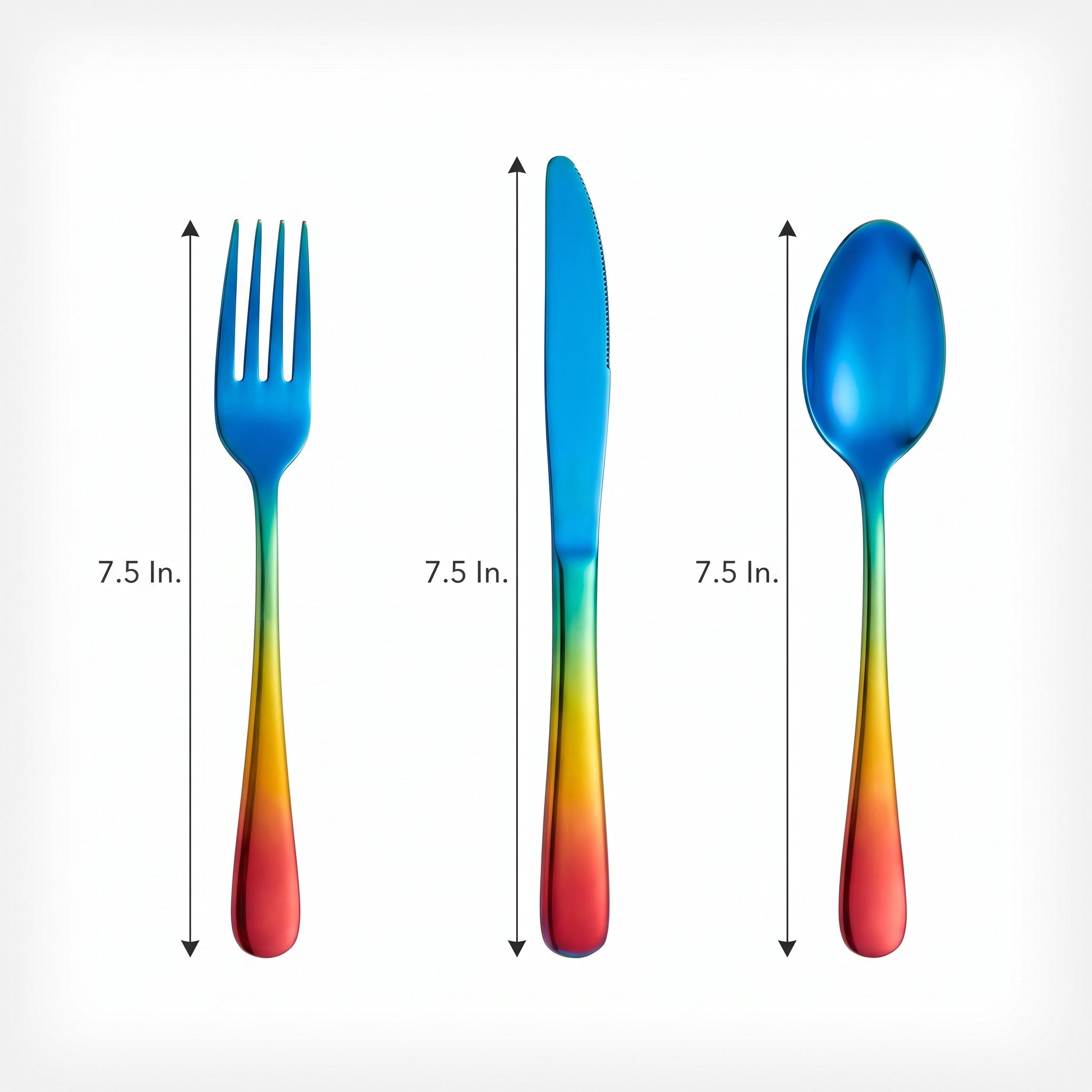 Rainbow Confetti Assorted Cutlery Set - 24 Pieces - 7.5 in.