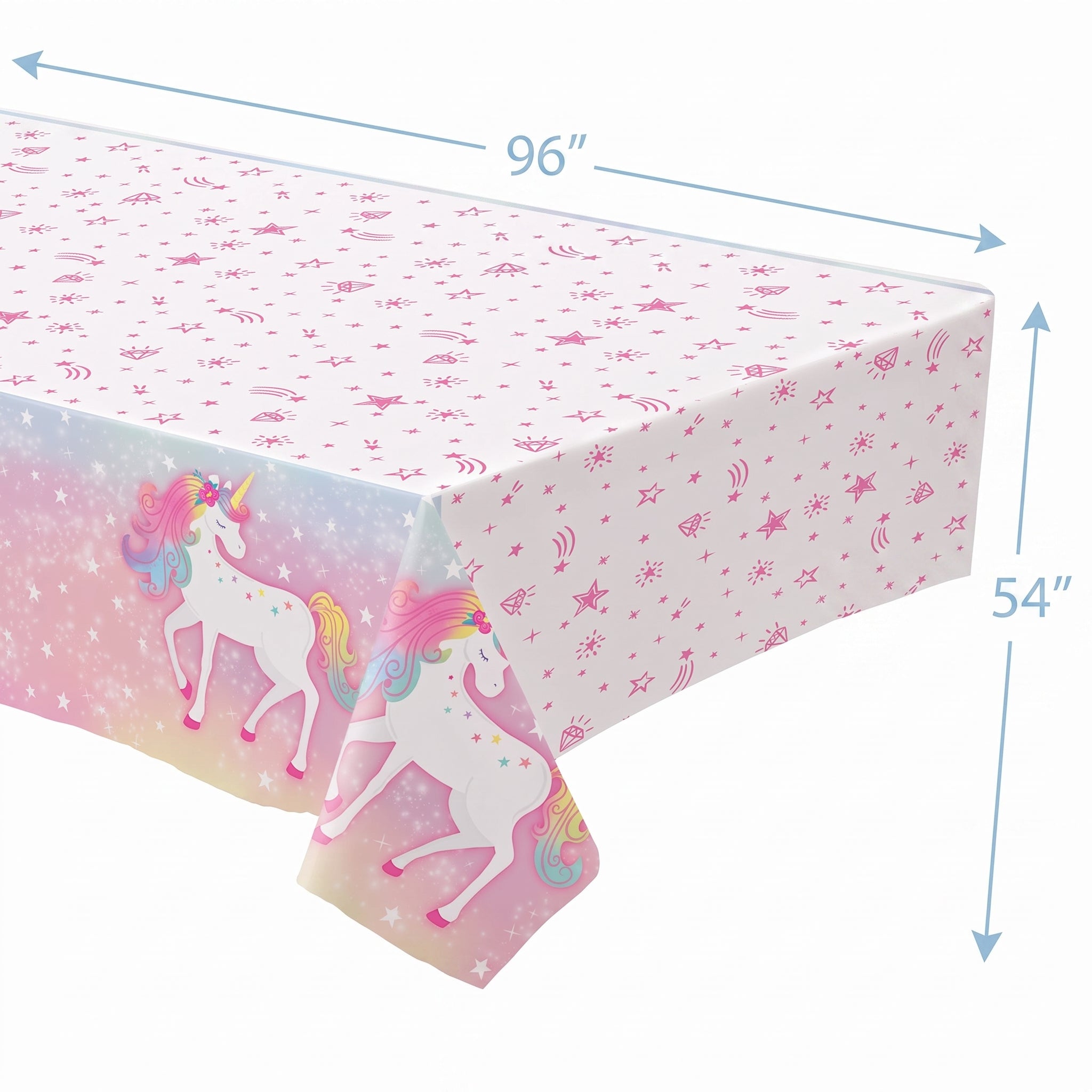 Enchanted Unicorn Plastic Table Cover - 54" x 96"
