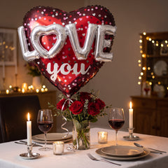 Valentine's Day Multi-Love Hearts and Dots Foil Balloon