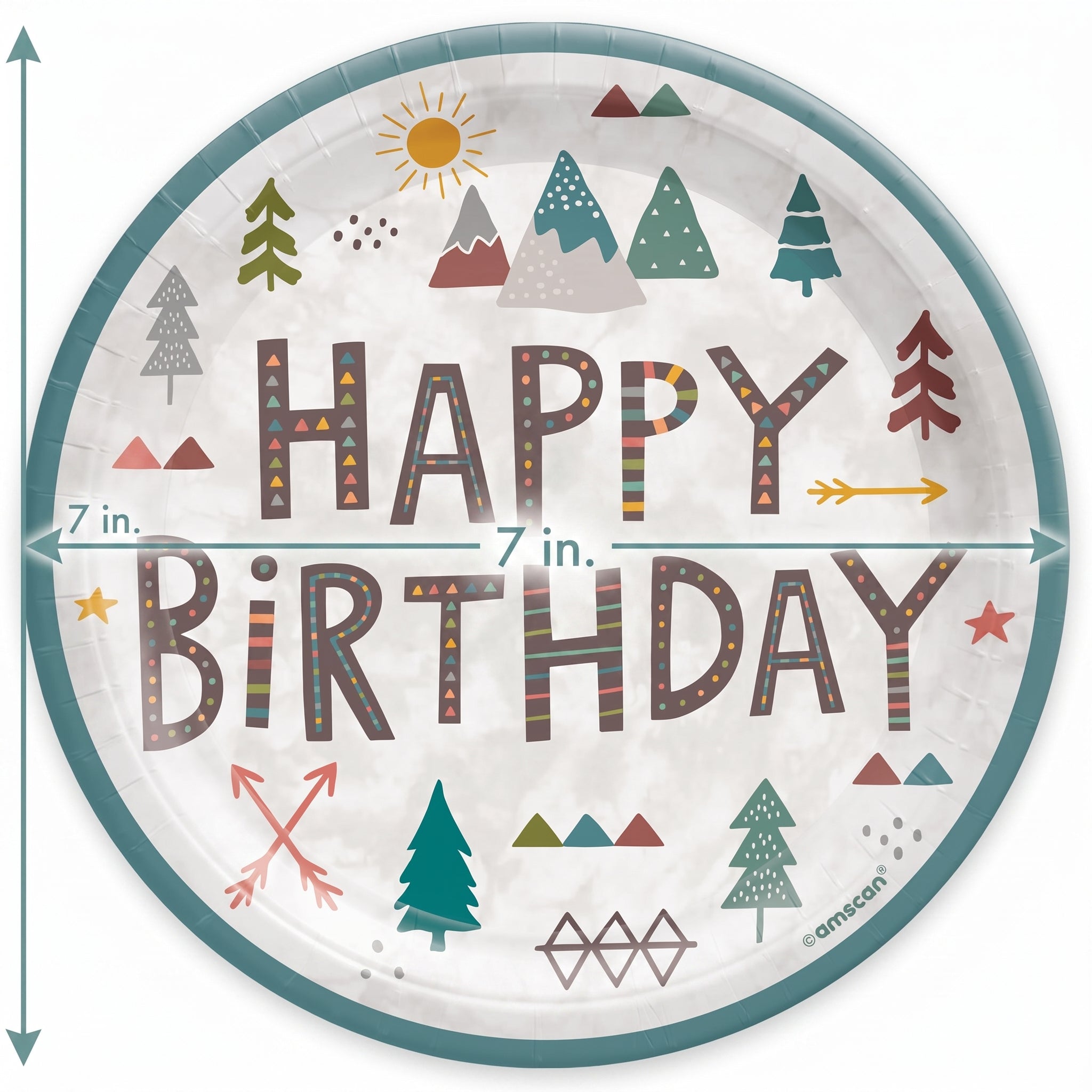 Wilderness Adventure 7" Round Birthday Paper Plates - 8 Pack