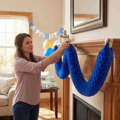 Royal Blue Tissue Paper Garland - 12 ft