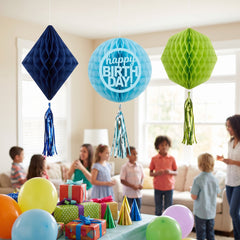 Modern Honeycomb 3D Hanging Birthday Decorations