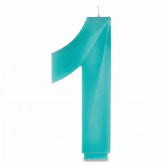Bright Blue Number 1 Birthday Candle - 5.25-Inch Molded Design
