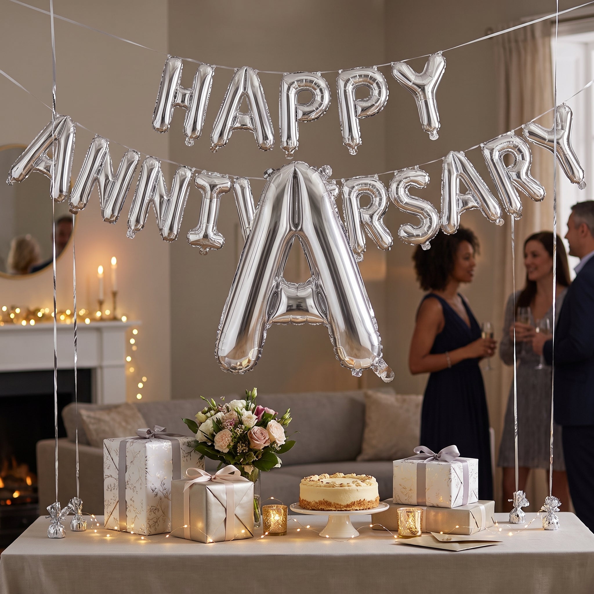 Silver Letter "A" Foil Balloon - Metallic Finish