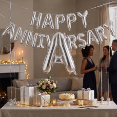Silver Letter "A" Foil Balloon - Metallic Finish