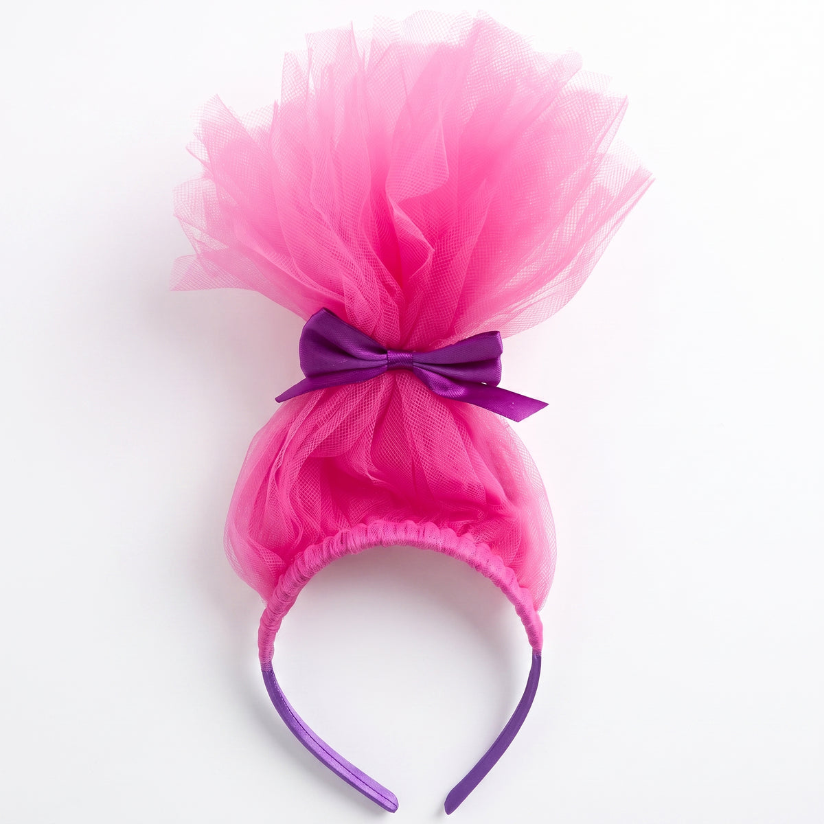 Trolls Poppy Pink Tulle Headband - Deluxe Wearable Accessory