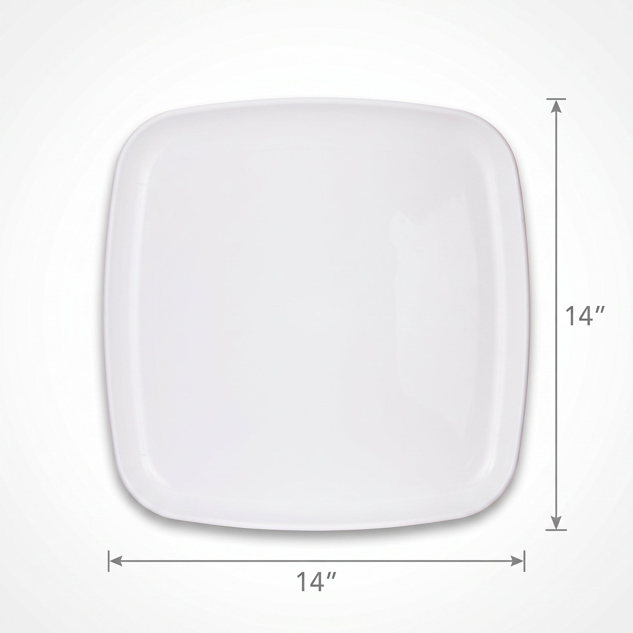 Elegant 14" Square White Plastic Serving Platter